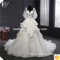 China Suzhou Vestido de Casamento Heavy Beaded Bridal Gown 2017 Long Train Luxury Ball Gown White Lace Wedding Dresses